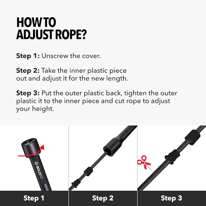 Boldfit Skipping Rope for Men and Women Jumping Rope With Adjustable Height Speed Skipping Rope for Exercise, Gym, Sports Fitness Adjustable Jump Rope-Pencil