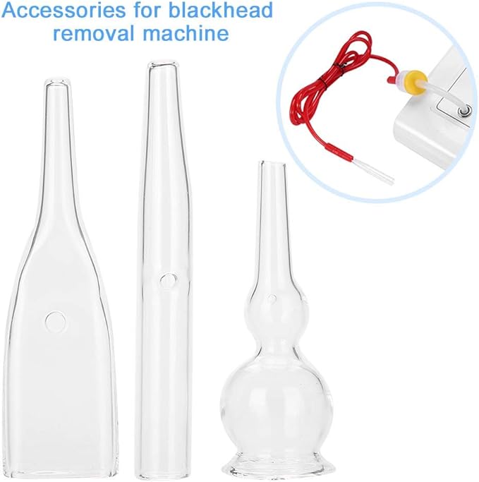 3pcs Vacuum Glass Tube Kit, Blackhead Removal Facial Suction Pore Vacuum Cleaner for Face Cleanser Blackhead Removal Machine Microdermabrasion Machine Accessories
