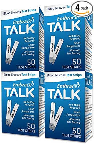 Embrace Blood Glucose Test Strips 200Ct | Compatible with Embrace Talk Meters and No Code Meters