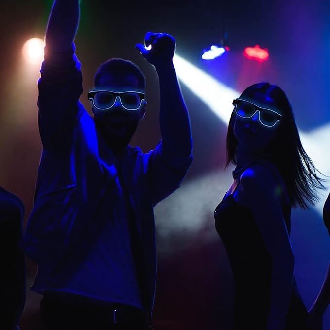 Ainiv Wireless Light Up Glasses 3 Modes LED Luminous Glasses Glow in the Dark for Parties, DJ, EDM, Halloween, Christmas