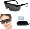 UV Light Safety Glasses Protection,UVC 400 Blue Light Blocking Protective Glasses Goggles ,Ansi Z87 Adjustable Temples Eyewear, Shaded Shatterproof Scratch Resistant Safe Sunglasses Black Color