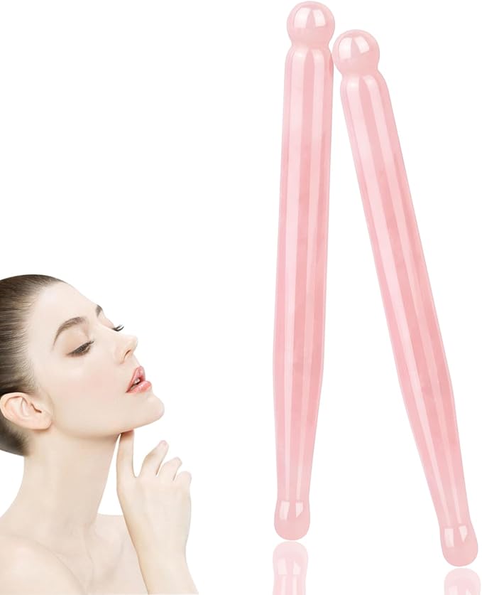 ideayard Acupressure Pen for Facial Skin Care-Deep Tissue 2Pcs Crystal Massage Tool-Point Massage Relief Pain Therapy Stone Tools Relaxing Trigger Self-Massage