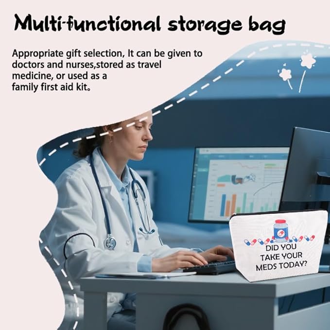 Small Travel Medicine Bag Carrier Cancer Patient Gifts for Women Hospital Gifts for Patients Medication Supplies Bag Pharmacy Physician Gift Bags Medical Doctor Nurse Pharmacist Birthday Present Idea