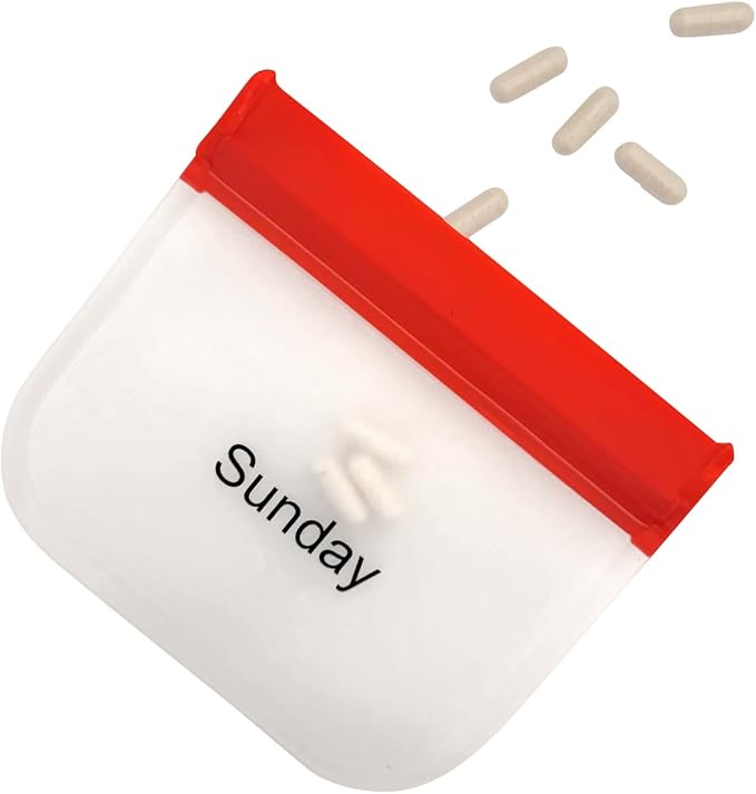 8 Day Pill Pouch Organizer – AM PM Medicine Organizer & Travel Pill Case Set, Large Weekly Pill Dispenser & Holder, Vitamin Box for Medication, Pills, Dose & Small Items