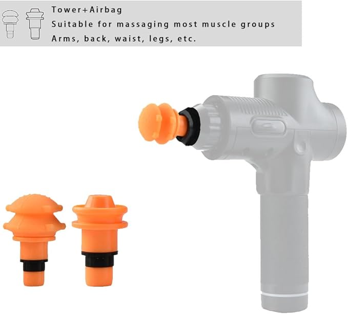 Massage Gun Head Applicable to All 18-19mm Gun Adapter Bit for Massage Gun Different Function Replaceable Plug-n-Play Deep Tissue Muscle Relaxation Trigger Point Massager Gun Attachment