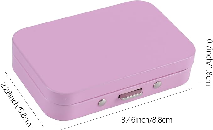 2 PCS Pill Box with Mirror, Portable 3 Compartment Medicine Pill Organizer, Cute Small Pill Case Supplement Organizer Pill Holder for Purse Travel(Pink)