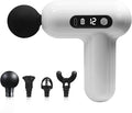Massage Gun Deep Tissue, Percussion Massager Gun for Athletes Muscle with 9 Replacement Heads for Pain Relief, Super Quiet Portable Electric Massager (White-mini Massage Gun)
