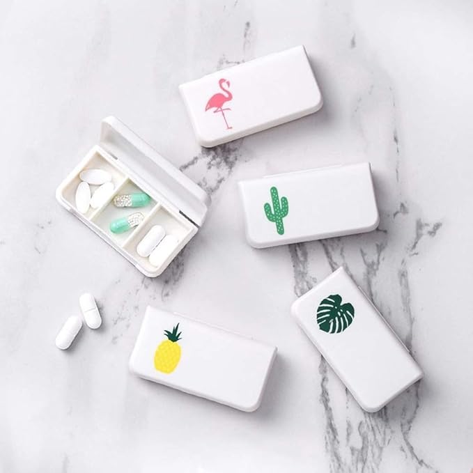 4 Pcs Daily Pill Box Case Waterproof Medicine Organizer Vitamin Holder Mini Pill Medicine Container for Travel Use