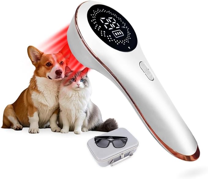 Red Light LLLT Cold Laser Therapy for Pet Dogs Cats Horses Vet, Near Infrared Light Therapy Device for Muscle & Joint Pain Relief Wound Healing Care Reduces Inflammation with Upgrade Protective Cover