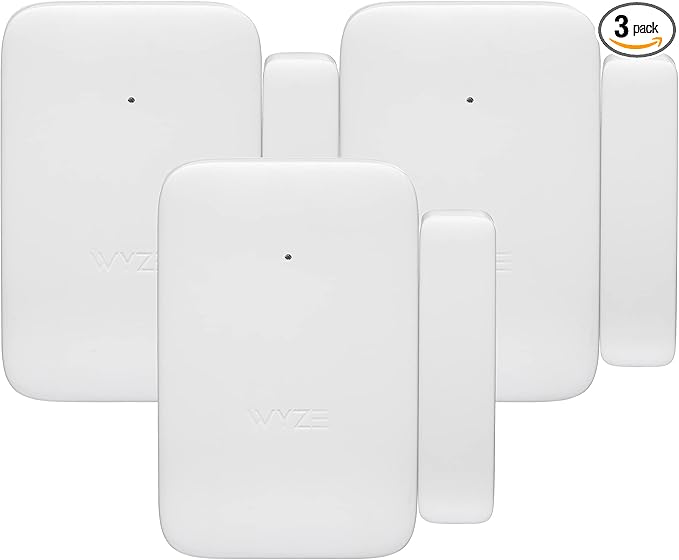 Wyze Home Security System Entry Sensor - Window and Door Entry Protection (3-Pack) Wyze Sense Hub required