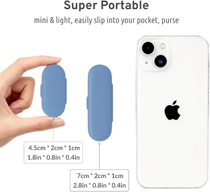 4pc Mini Pill Case for Purse, Tiny Vitamin Box for Pocket, Super Thin Pill Dispenser, Extra Slim Pill Holder, Small Magnetic Medications Container (2 Compartments)