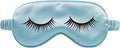 Mulberry Natural Silk Sleep Mask for Kids with Adjustable Elastic Strap, Super Cute Sleeping Eye Mask for Children, Size S, (Blue with Eyelashes)