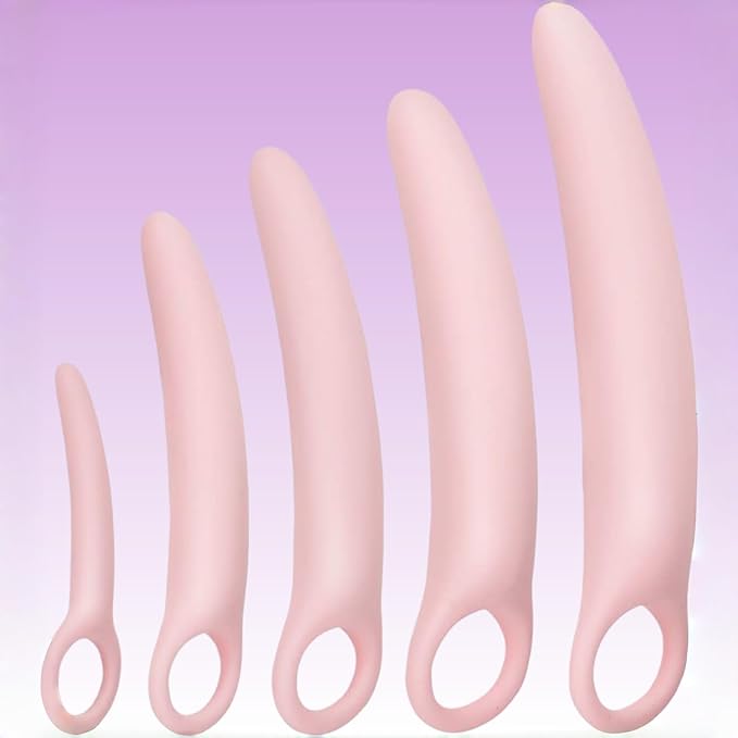 5 Pcs Pelvic Floor Muscle Dilator Trainer Set Silicone Soft Gradual Progression Toys with Storage Bag