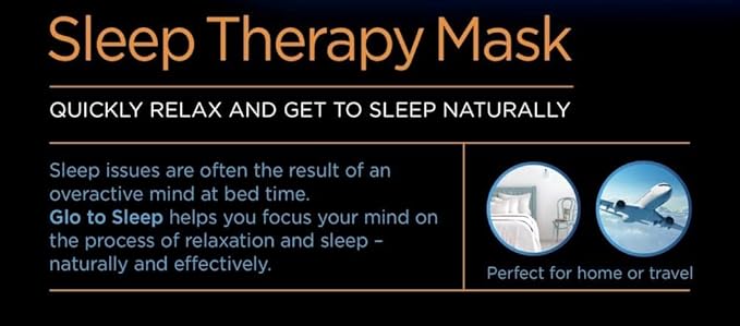 Sound Oasis Deluxe Glo to Sleep Natural Sleep Eye Mask, Deep Sleep, Block Out All Light, Comfort Eye Shade, Blue Glo Points Slow Brainwaves, Adjustable Brightness & Auto Dim to Relax & Sleep, Black.