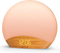 REACHER Wood Grain Sunrise Alarm Clock and Sound Machine Nightlight, Digital Dimmable Clock for Bedroom, 26 Sleep Sounds, White Noise Machine for Baby, Adults, Wake Up Light Alarm Clock for Kids