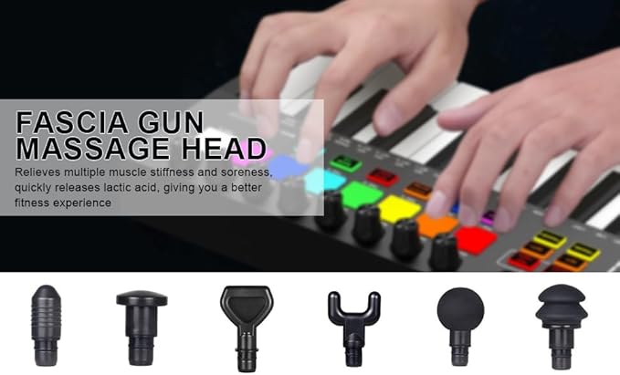 Wokyo 6 PCS Massage Gun Heads Kit, Replaceable 18 mm Massager Gun Attachments, Plug and Play 6 Different Muscle Massager Heads for Full-Body Muscle Relaxation(6 Packs Combo Head Kit)