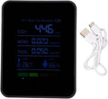 CO2 Monitor Indoor Air Quality Meter Real Time Detection of Carbon Dioxide HCHO TVOC Temperature Humidity Portable Data Logger for Home Office