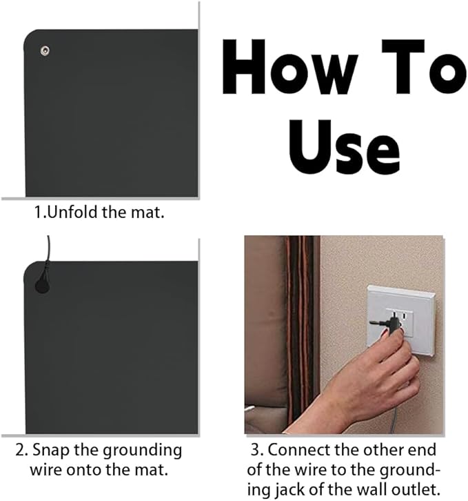 11.8"x27.6" Grounding Mat for feet, Ground to Earth Technology, Grounding Pad for Sleep Improvement & Pain Relief, Earth Connection