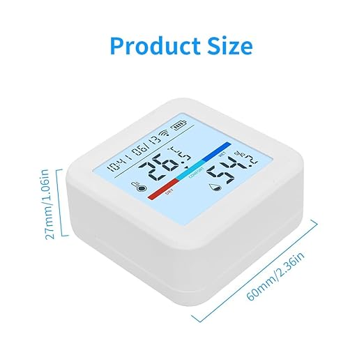 Smart WiFi Thermometer and Hygrometer – Temperature & Humidity Sensor with App Alerts, Data Logger, Backlit Display – Remote Temperature Monitor for Home, Greenhouse