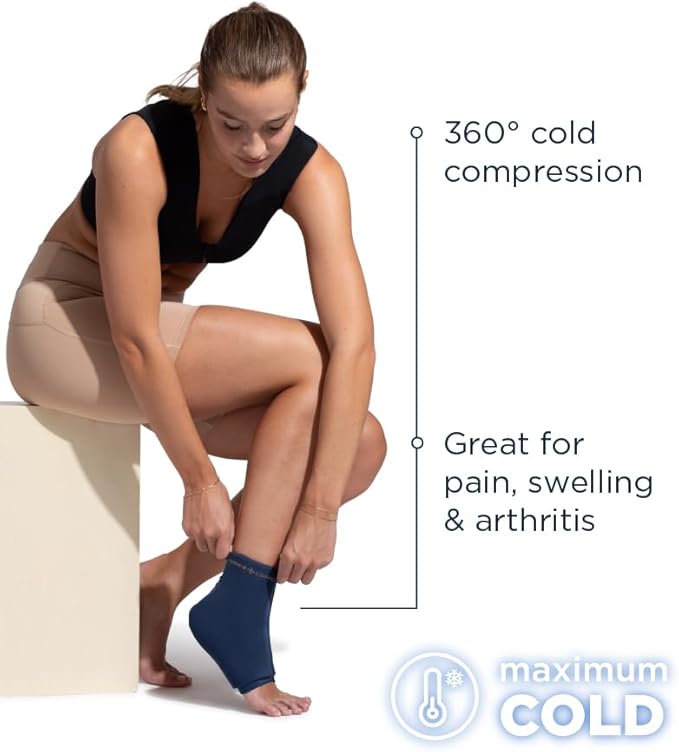 Tommie Copper BetterICE Ice Pack for Knee - Reusable, Flexible, Leak-Free Gel Cold Compress - Dark Navy, XL