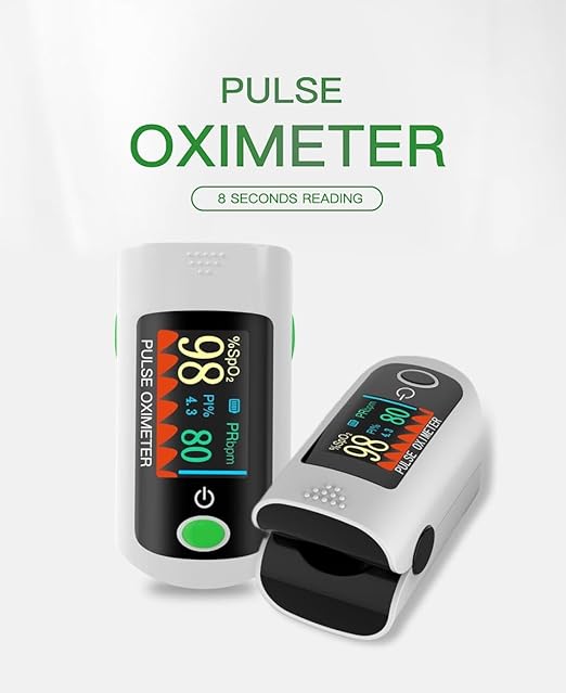 X1805P Fingertip Pulse Oximeter Blood Oxygen (O2) Saturation Monitor Pulse Ox w/Plethysmograph and Perfusion Index (PI) For Sports or Aviation Use