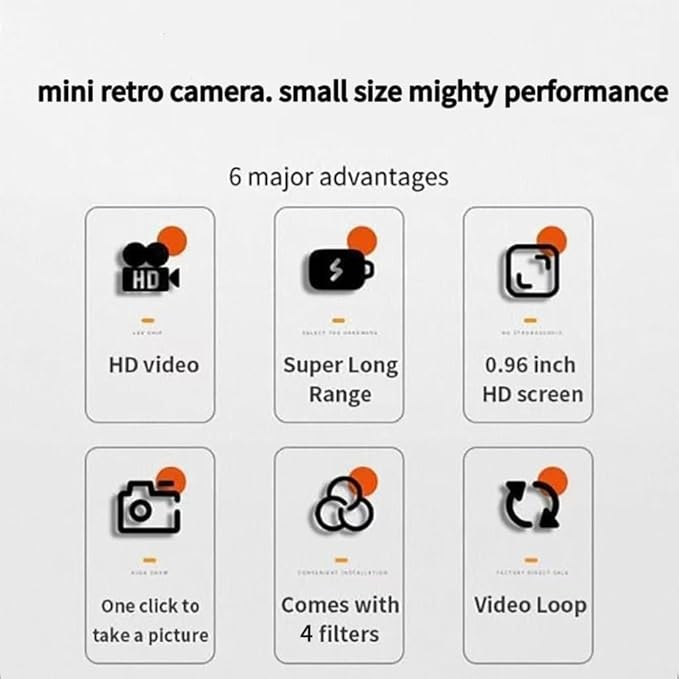 Mini Retro Camera,1080P Keychain Camera, Vintage Tiny Digital Video Recorder with 32GB Card, 0.96'' HD Retro Snap Micro Recorder for Travel Study(Brown)