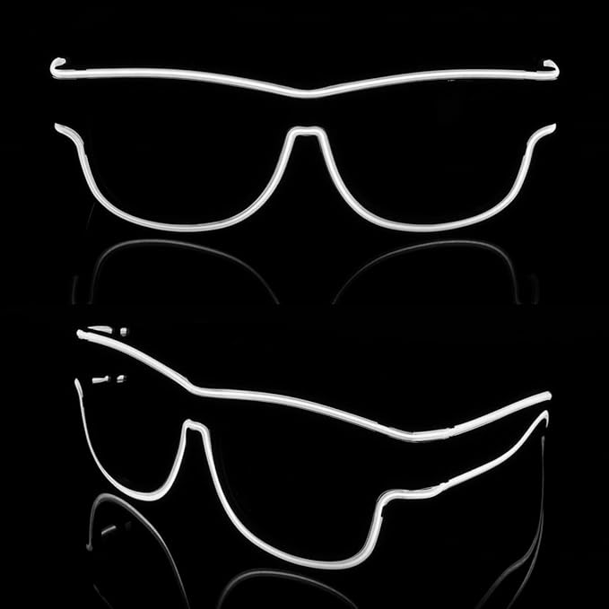 Ainiv Wireless Light Up Glasses 3 Modes LED Luminous Glasses Glow in the Dark for Parties, DJ, EDM, Halloween, Christmas