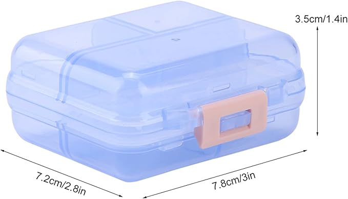 7 Grids Weekly Pill Box Portable Medicine Storage Box Foldable Drug Case Tablet Organizer for Travel (Blue)