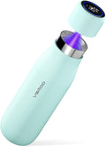 VSITOO 14.8oz Mini Smart Self-Cleaning Water Bottle，Small Insulated Stainless Steel Thermoses with AI Self-Clean, 30-Day Battery & Magnetic Charging for Travel, Gym, Office or Purse, Blue