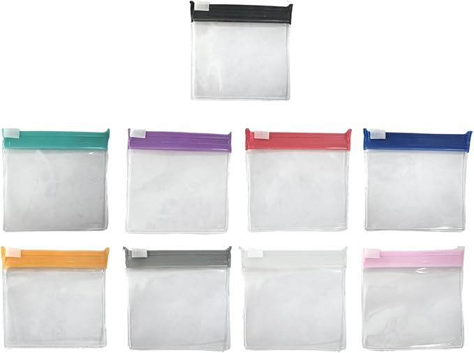 27 Pcs Zippered Pill Pouch Bags with Labels Set, Small Portable Travel Pill Bags for Pills, Small Items Storage (9 Colors)