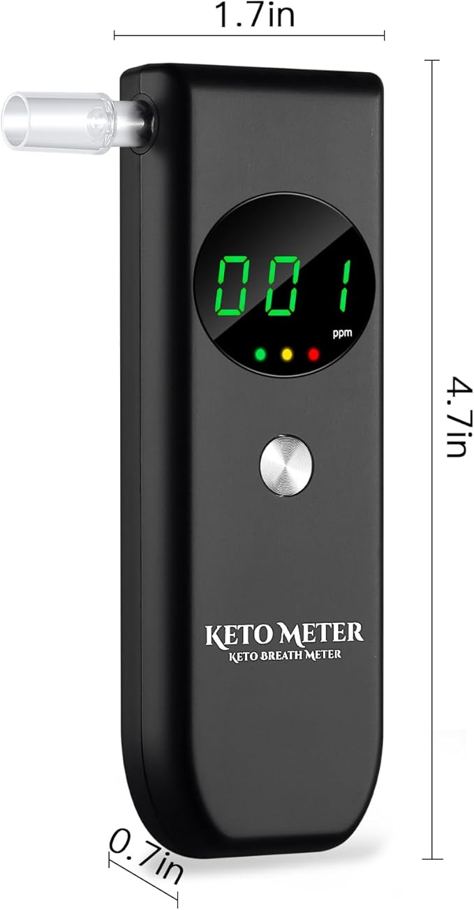 Professional Ketosis Meter for Tracking Your Ketones - Home Ketone Breath Analyzer High Precision Ketone Breath Tester with 10 Mouthpieces for Ketosis Testing