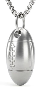 Football Shape Pill Holder Necklace Keychain Titanium Nitro Pill Case for Men Women Small Waterproof Pill Holder for Emergency Aspirin, Pill Container W/Chain Gifts Stocking Stuffers