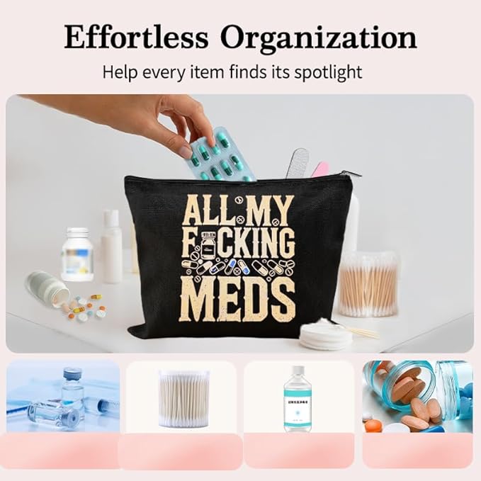 Patient Medication Pouches for Traveling Med Case for Pill Box Storage Container Pharmacy Doctor Medical Funny Novelty Gifts for Physician Nursing Assistant Pharmacist Nurse Makeup Bags for Work