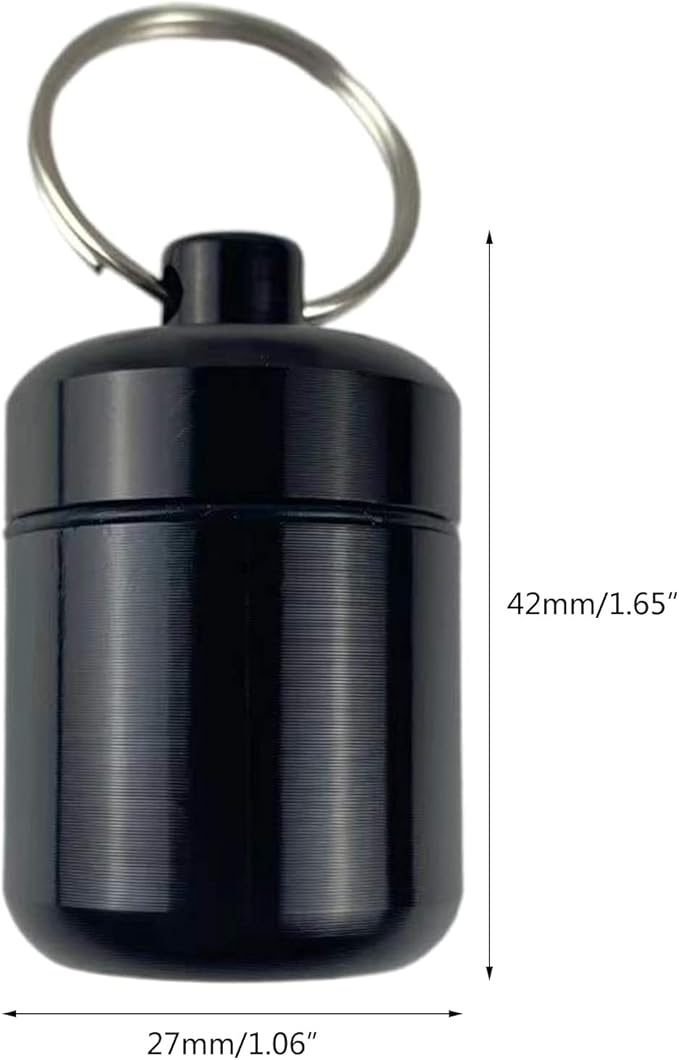 Aluminium Alloy Keychain Medication For Box Portable Travel Holder For Case Small Cont