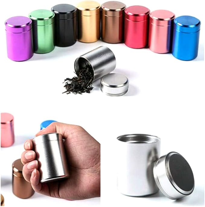 70ML Airtight Aluminum Stash Jar Herb Storage Container Tobacco Stash Box Pill Box,Red