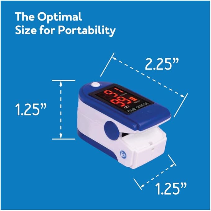 Roscoe Medical Finger Pulse Oximeter Oxygen Saturation Monitor - Pulse Ox Fingertip o2 Monitor for Pediatric and Adult - Sports and Aviation Use Only (Pack of 2)