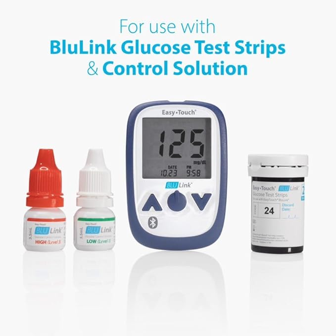 BluLink Diabetic Test Strips by Easy Touch, 50 Count, Compatible with BluLink Blood Glucose Monitor System