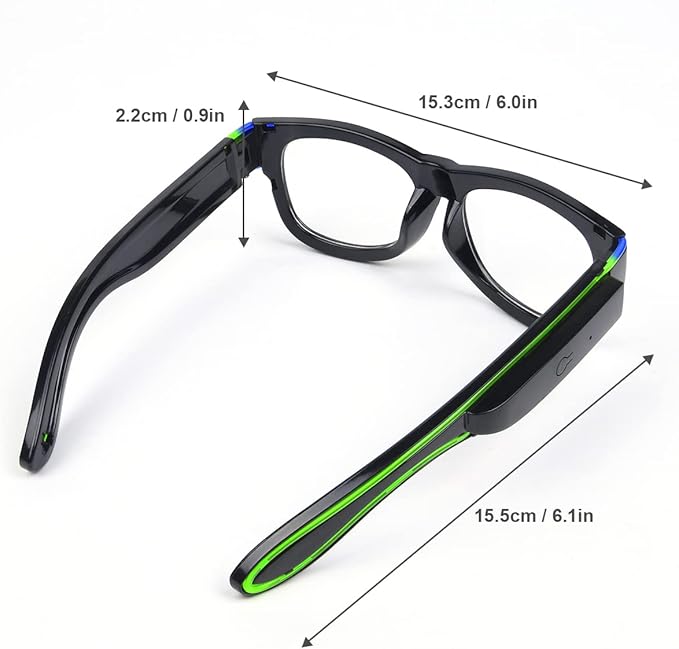 Ainiv Wireless Light Up Glasses 3 Modes LED Luminous Glasses Glow in the Dark for Parties, DJ, EDM, Halloween, Christmas