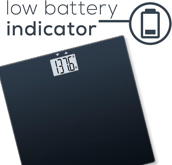 Beurer GS435B Glass Bluetooth Scale for Body Weight with BMI Composition Measurement, Smart Digital Bathroom Scales Connects with Health App Analyzer, Weigh in Kg and Lbs, Black