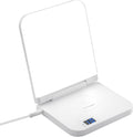 Light Therapy Lamp with Wireless Phone Charger Pad, 2 in 1, 10,000 Lux Bright White UV-Free LED, Anti-Glare, 5 Adjustable Brightness, Sunlight Lamp with Timer, Energy Booster