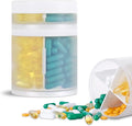 Extra Large Supplement Organizer and Portable Pill Case with 8 Compartments Double Layers Medicine Dispenser Monthly Vitamins Organizers Pill Bottle,Transparent