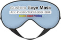 Personalized Eye Masks,Customized Sleep Blindfold Eye Mask,Custom Blackout Eye Cover with Adjustable Strap for Travel and Nap Light Blue
