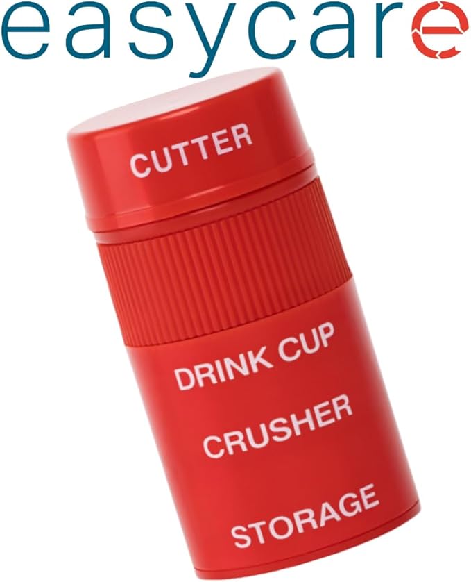 Pill Crusher Cutter and Grinder Cut and Crush Combo with Drinking Cup, Storage, by easycare