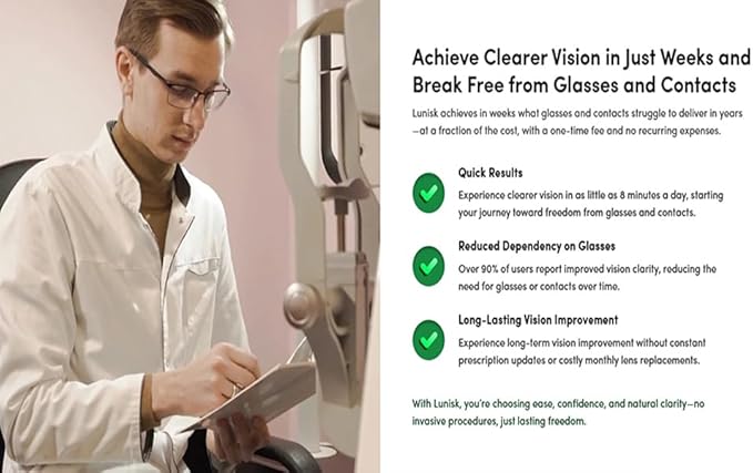2 Pack Lunisk Correction Glasses, Adjustment Glasses, Help Eye Training And Concentration, Light and Comfortable Frame, Lightweight Frame for Eye Training Focus for Daily Use and Relaxation A11-B06