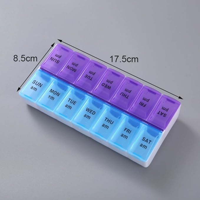 Extra Large Pill Organizer, XL 7 Day Pill Organizer 2 Times a Day, Weekly Daily Pill Case, Day Night Oversized Medicine Box, Vitamin Holder, Big Pill Container