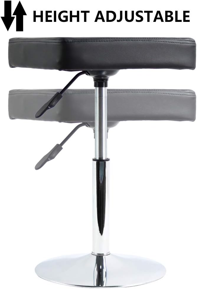 FURWOO Black Square Salon Stool - Height Adjustable Step Stool for Vanity,Manicure,Shop,Barber Home Office,Small