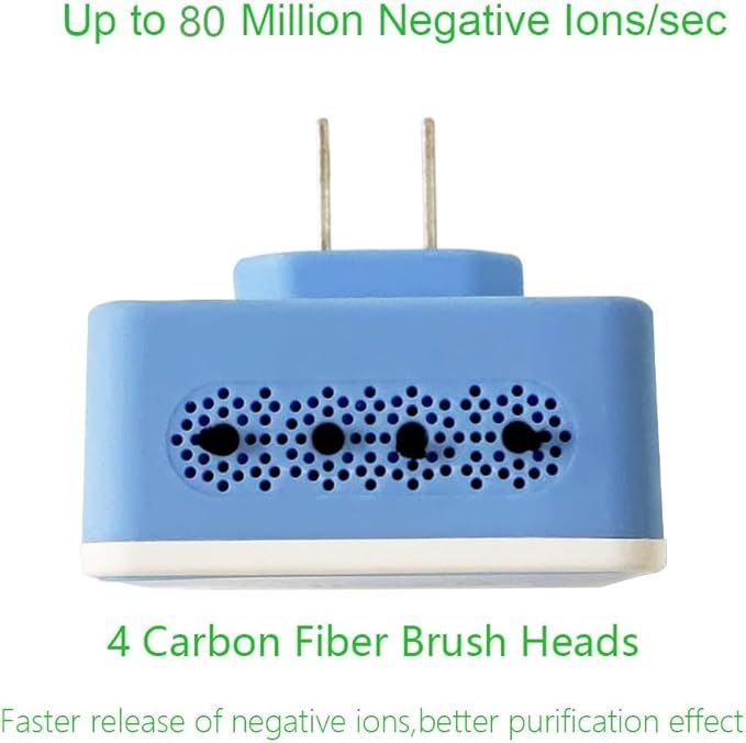 Ionizer Air Purifier, Plug In Air Purifier with 80 Million Anions/Sec Ion Technology, Air Ionizer for Home to Purify: Pet Odor, Various Smell, Etc (6 Park)
