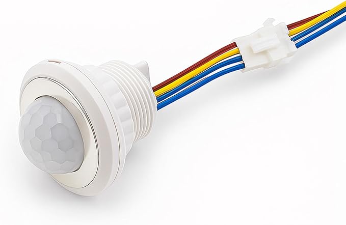 Mini Motion Sensor Light Switch 100-240V PIR Sensor Smart Detection Time Delay Adjustable Infrared Induction Detector for Strip LED Ceiling Lamp (Pack of 2)