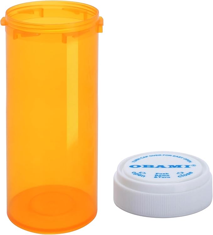 Plastic Empty Pill Bottles with Double Sided Use (Child Resistant & Easy Open) Caps - Medicine Container Pill Case Dispenser Organizers (30 Dram, 12pcs)