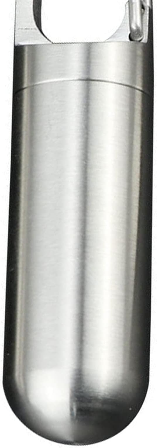Stainless Steel Pill Container, Sealing Waterproof Portable Keychain Pill Holder Keychain Pill Holder for Outdoor Travel Purse